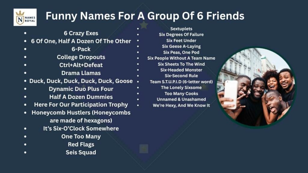 6 friends group name funny