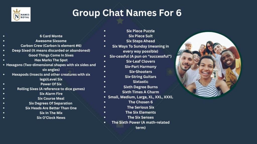 group names for 6 friends