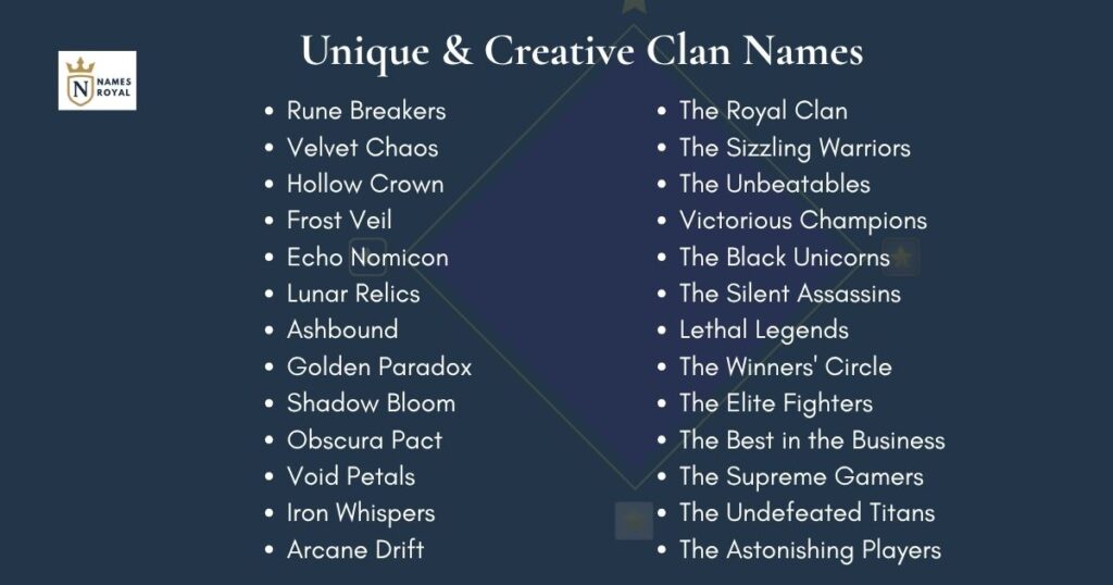 Unique & Creative Clan Names