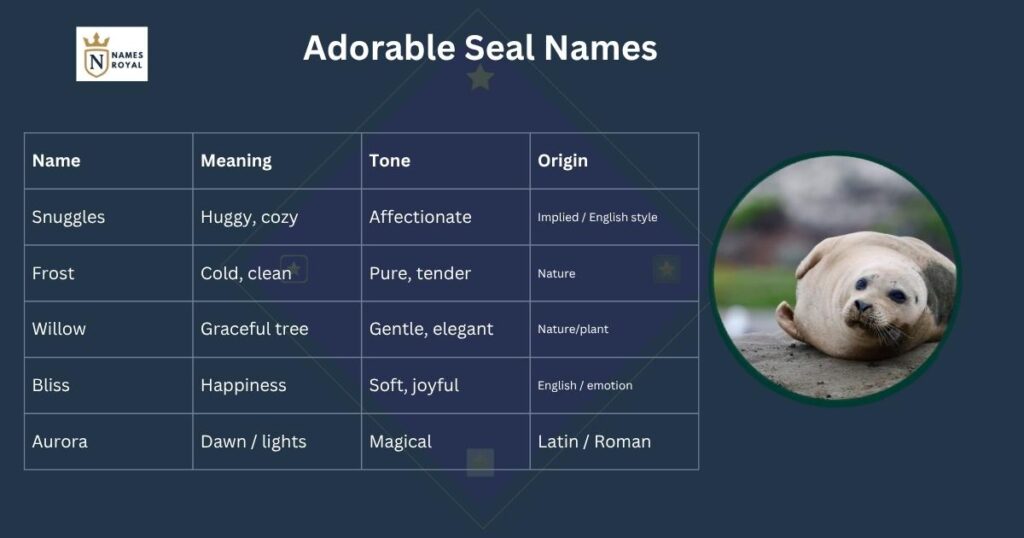 names for a seal