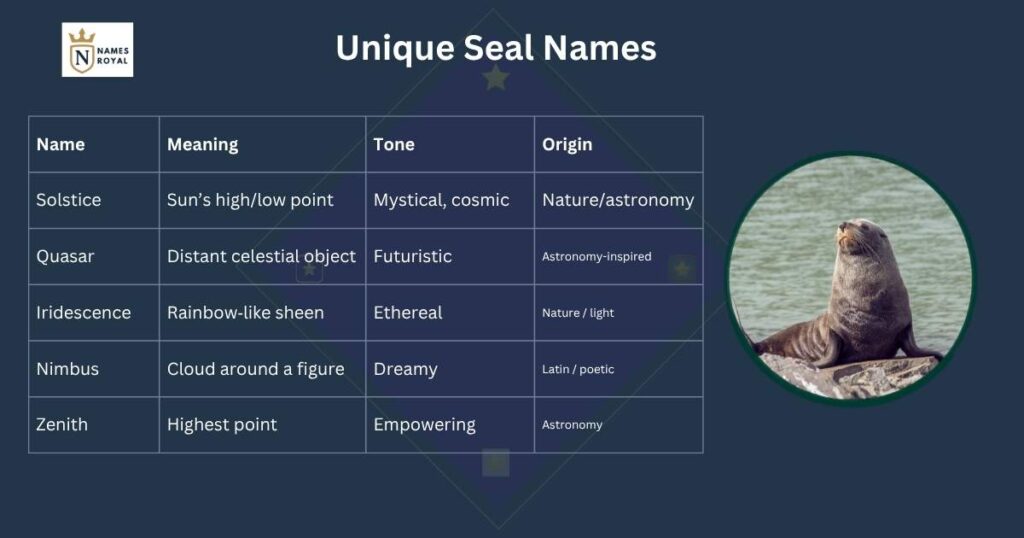 cute seal names