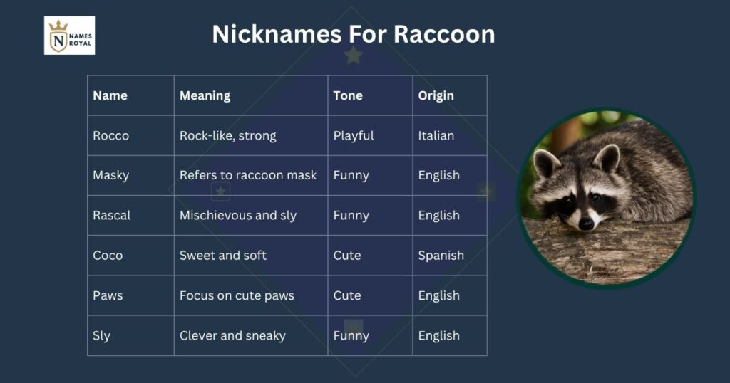 raccoon names girl