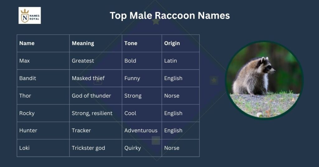 names for raccoons